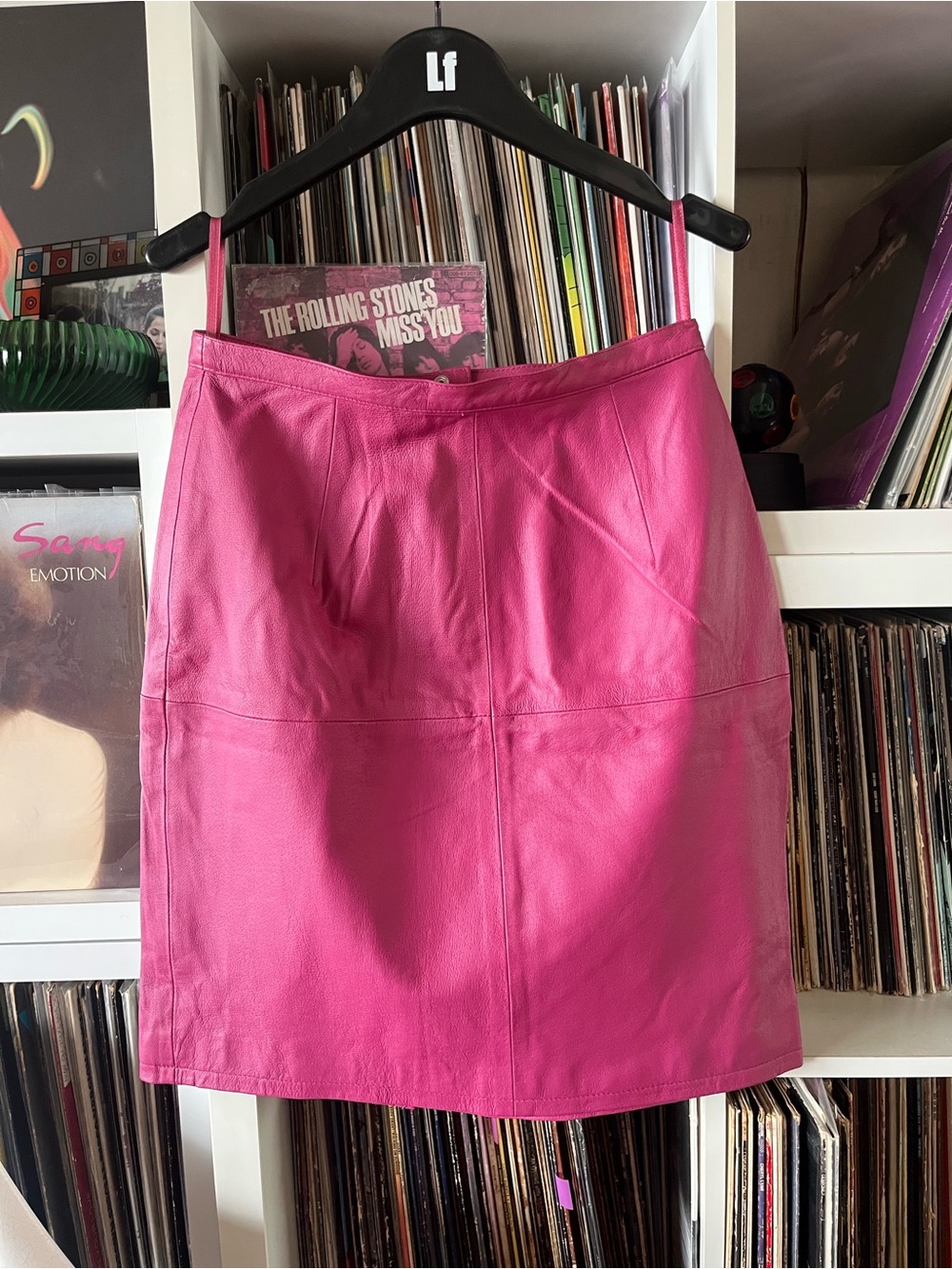 Vintage Pink genuine Leather Pencil Skirt size 6
